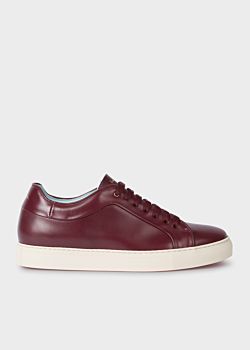 Men's Burgundy Leather 'Basso' Trainers 