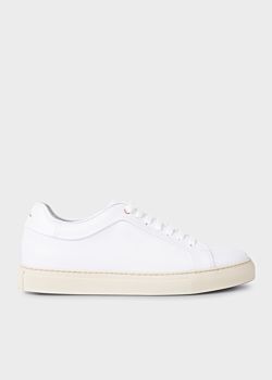 Men's White Leather 'Basso' Trainers 