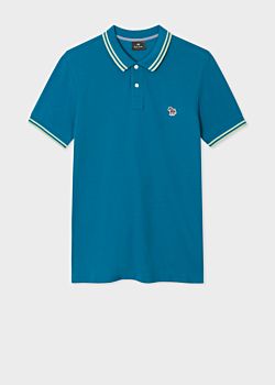 aqua polo shirt