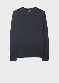 mens black cotton crew neck sweater