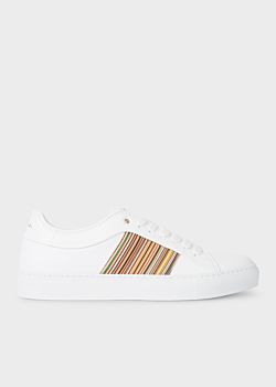 Men's White Leather 'Ivo' Trainers With 