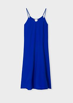 Women S Cobalt Blue Silk Blend Cami Dress Paul Smith Us
