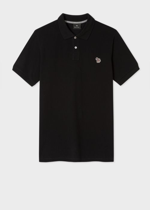 폴 스미스 폴로 셔츠 Paul Smith Mens Black Cotton-Pique Zebra Logo Polo Shirt