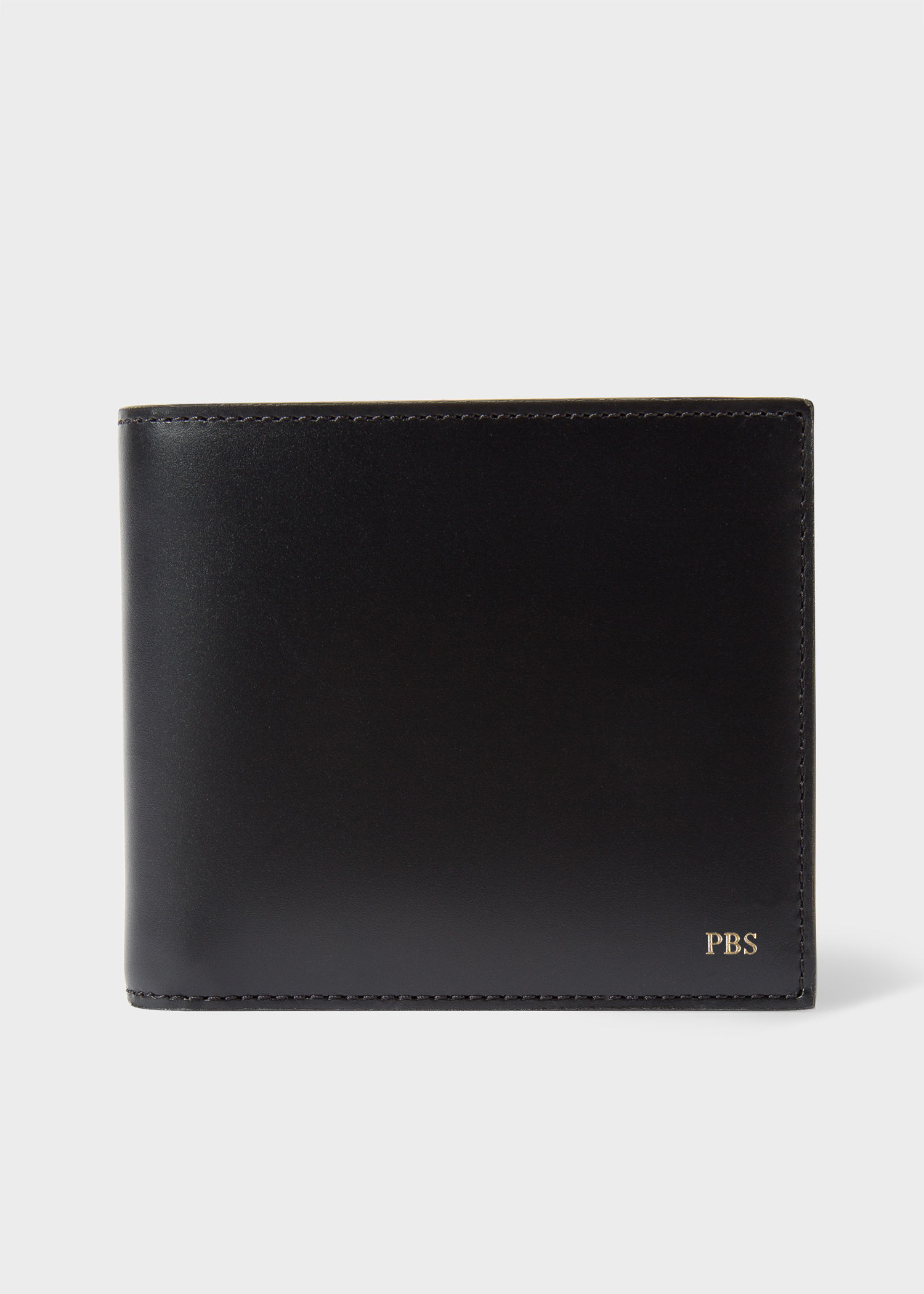 Men's Black Leather Monogrammed Billfold Wallet - Paul Smith US