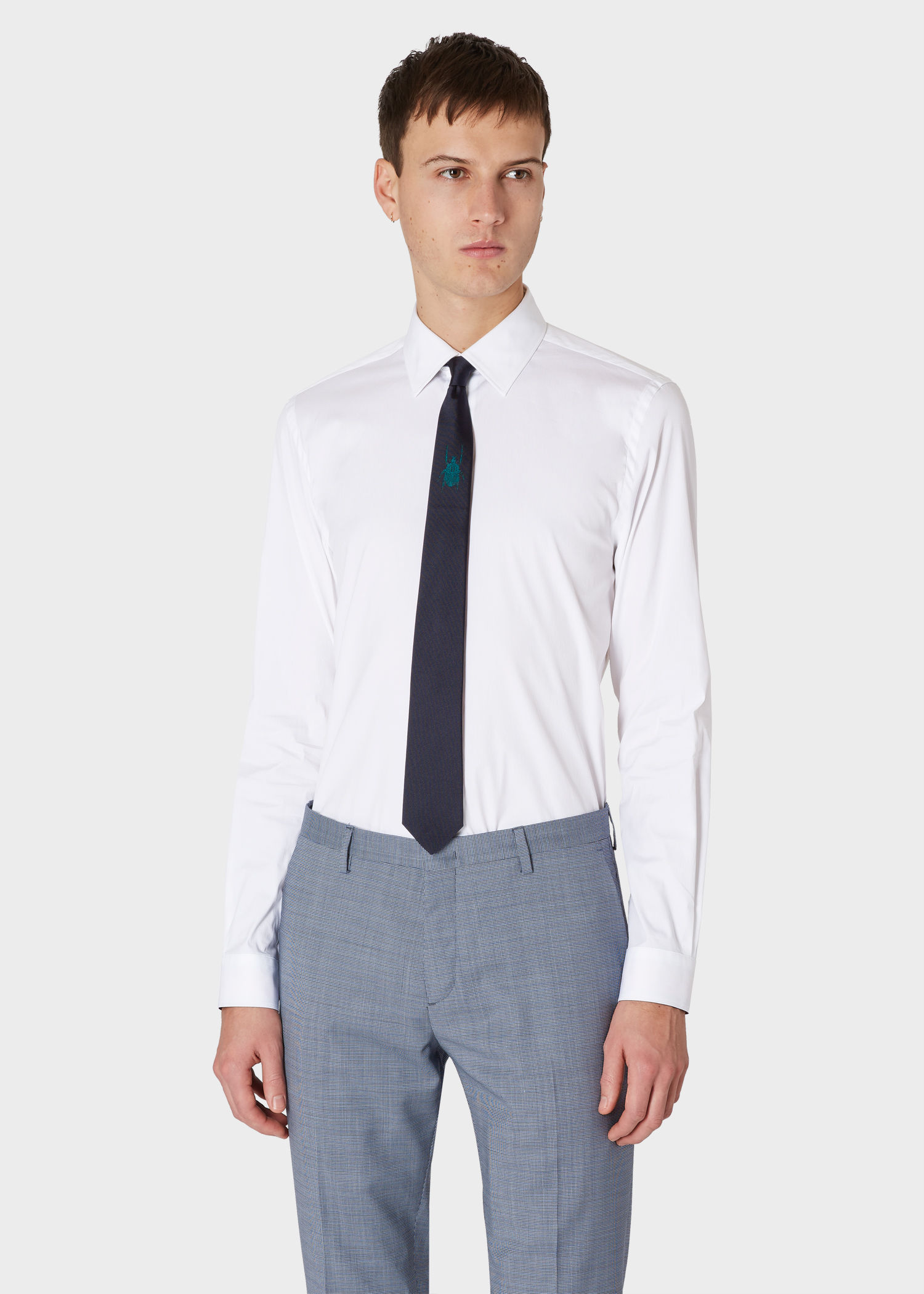 m&s slim fit white shirt