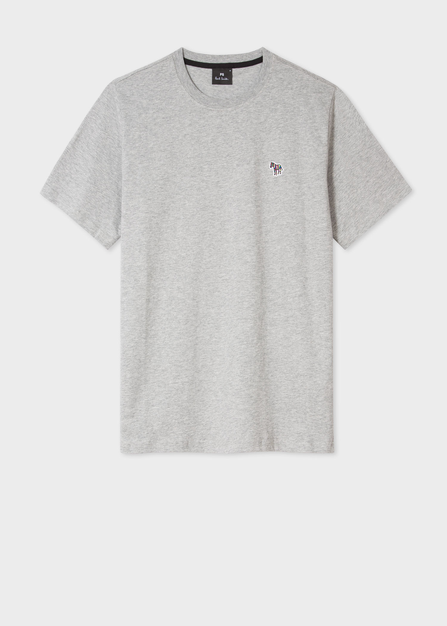 Men's Grey Marl Organic-Cotton Zebra Logo T-Shirt - Paul Smith US