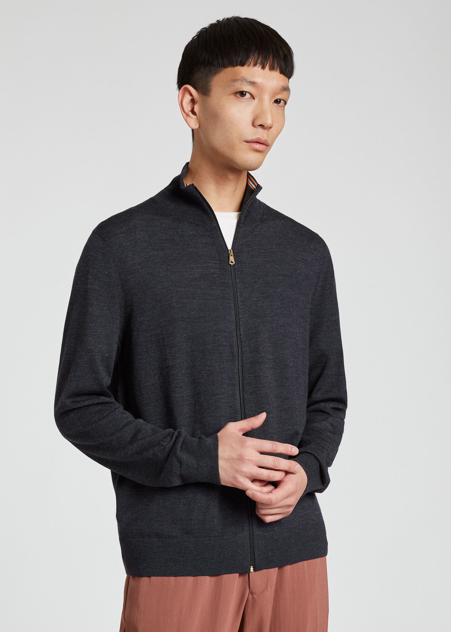 charcoal cardigan mens