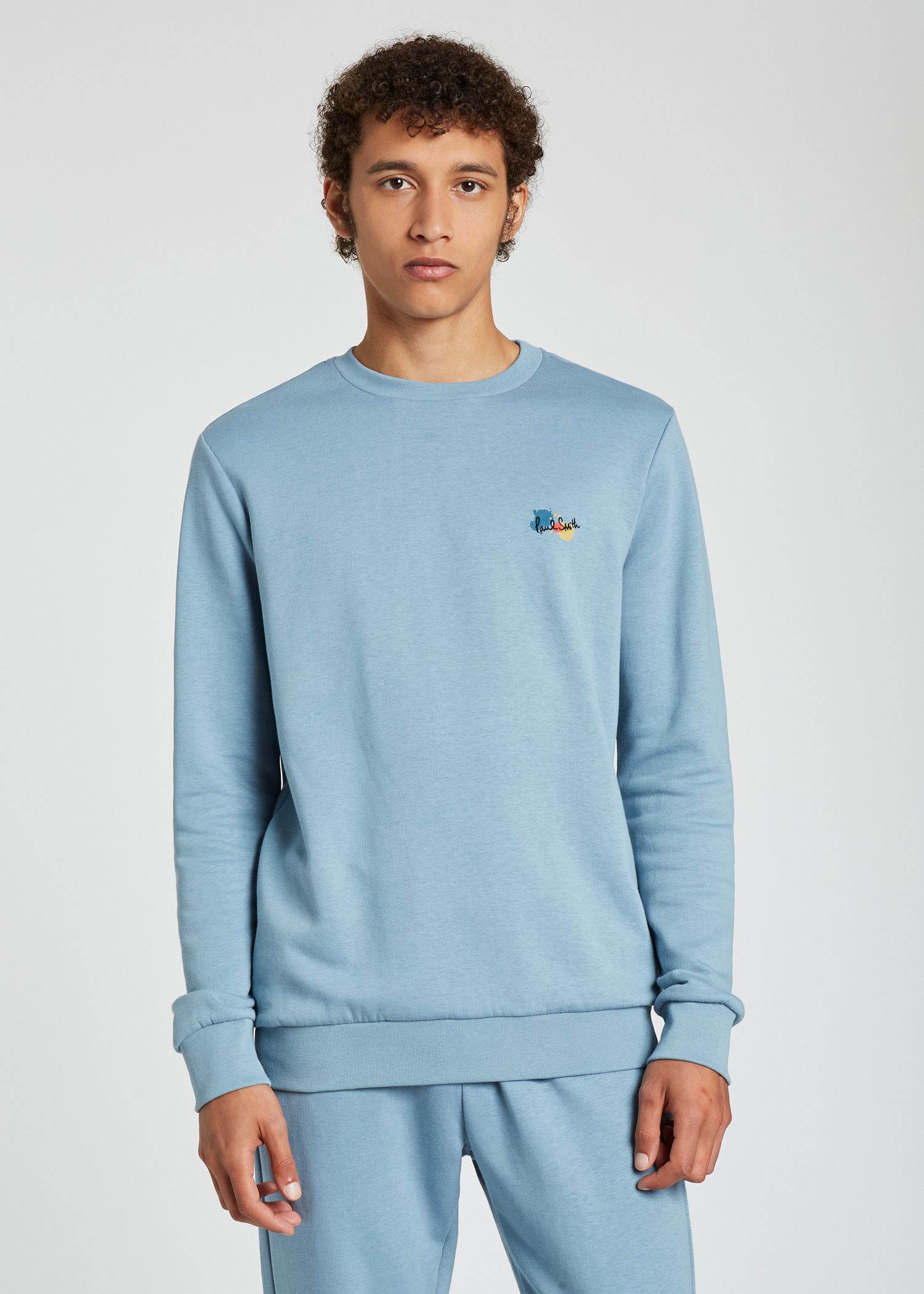 sky blue crew neck sweatshirt