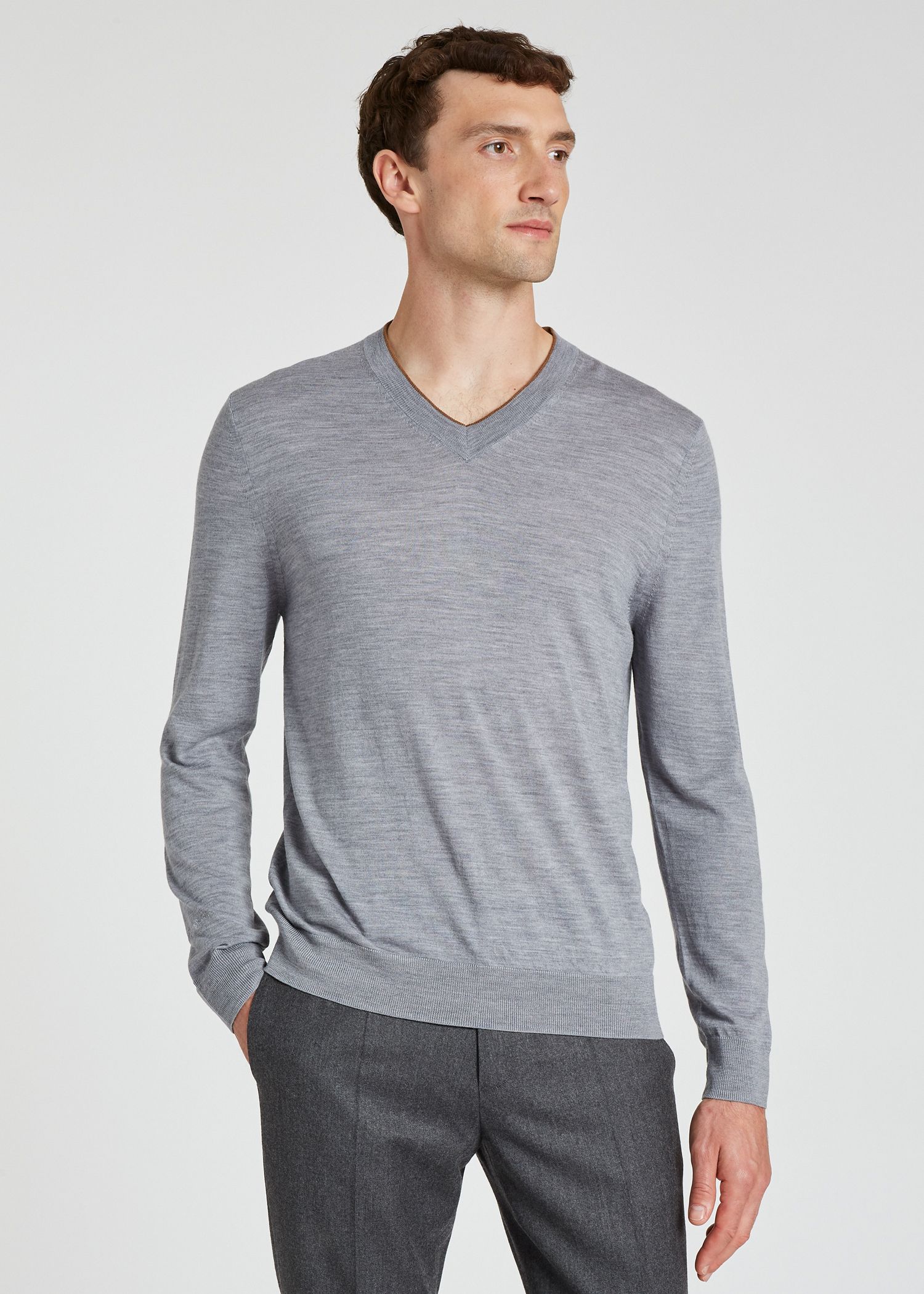 mens merino v neck sweater