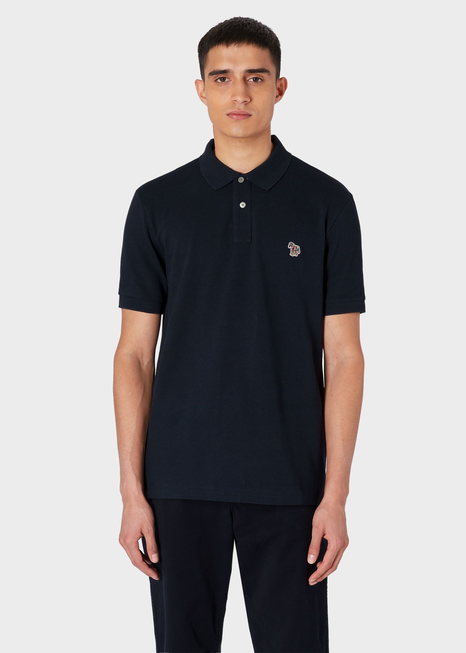 dark polo shirt