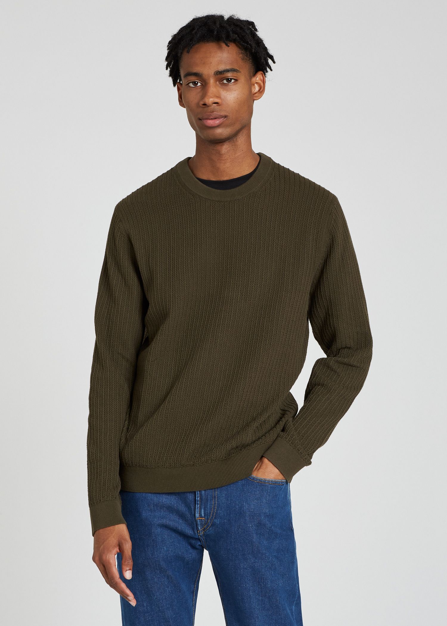 green crew neck sweater mens