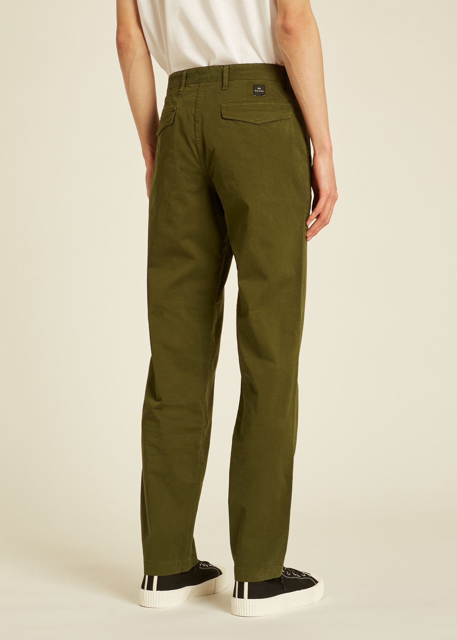 tapered khaki chinos