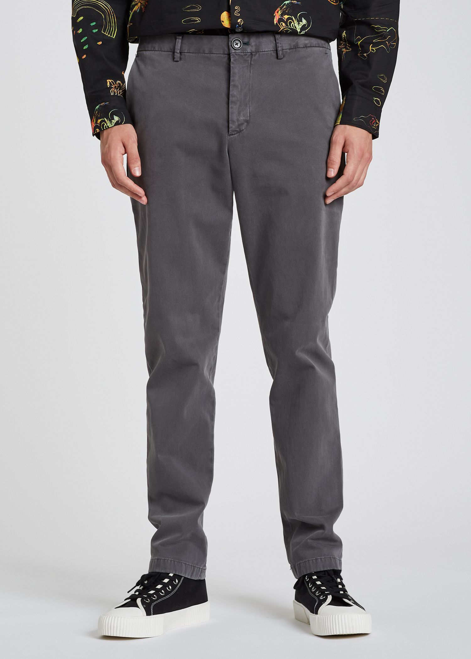 tapered grey chinos