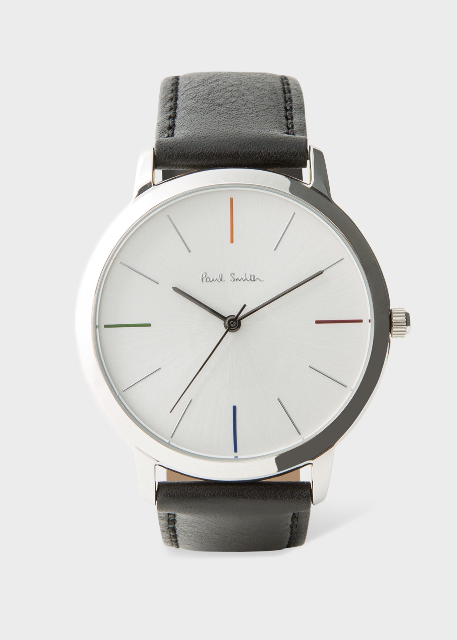 mens black leather watches
