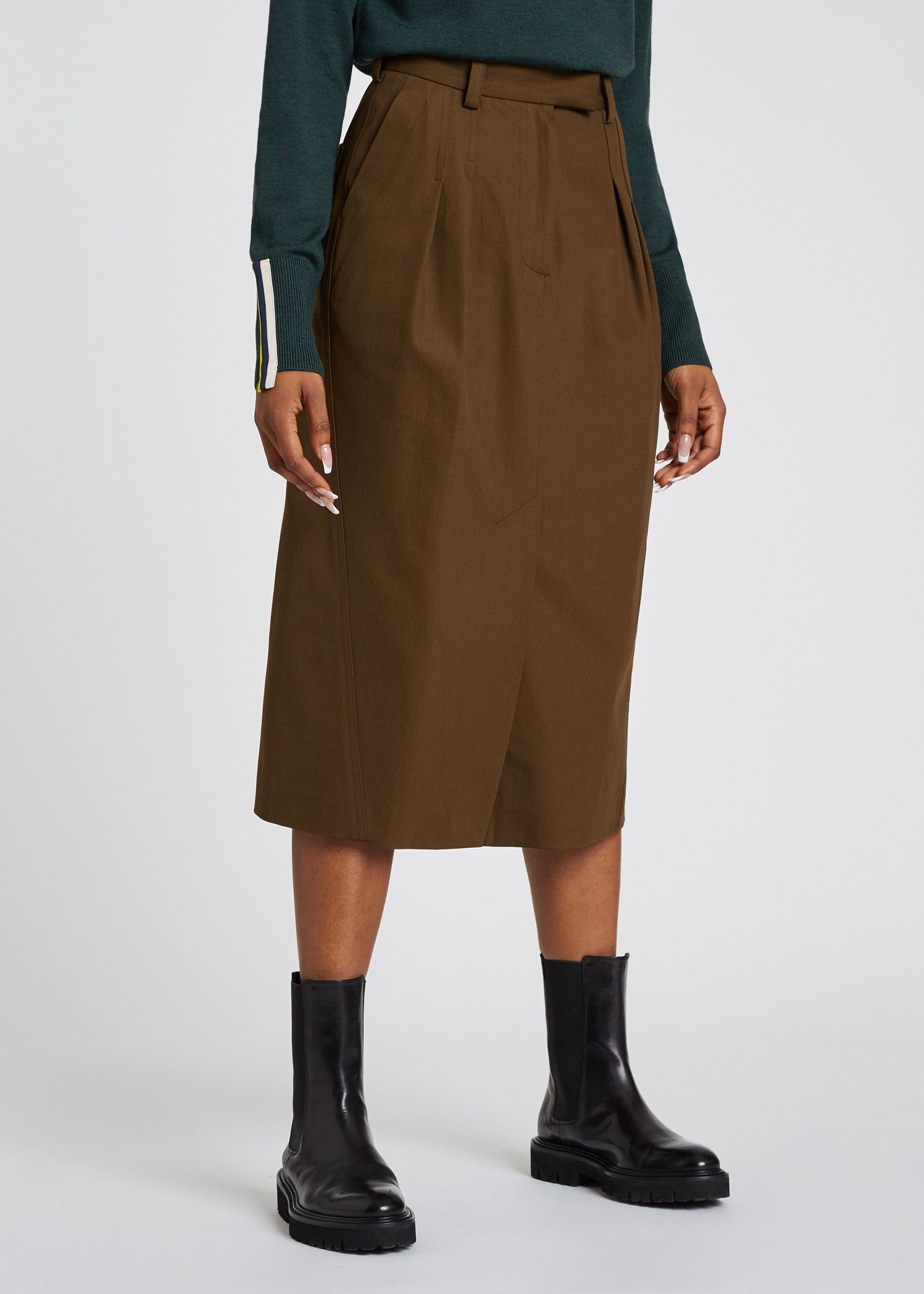 cotton khaki skirt