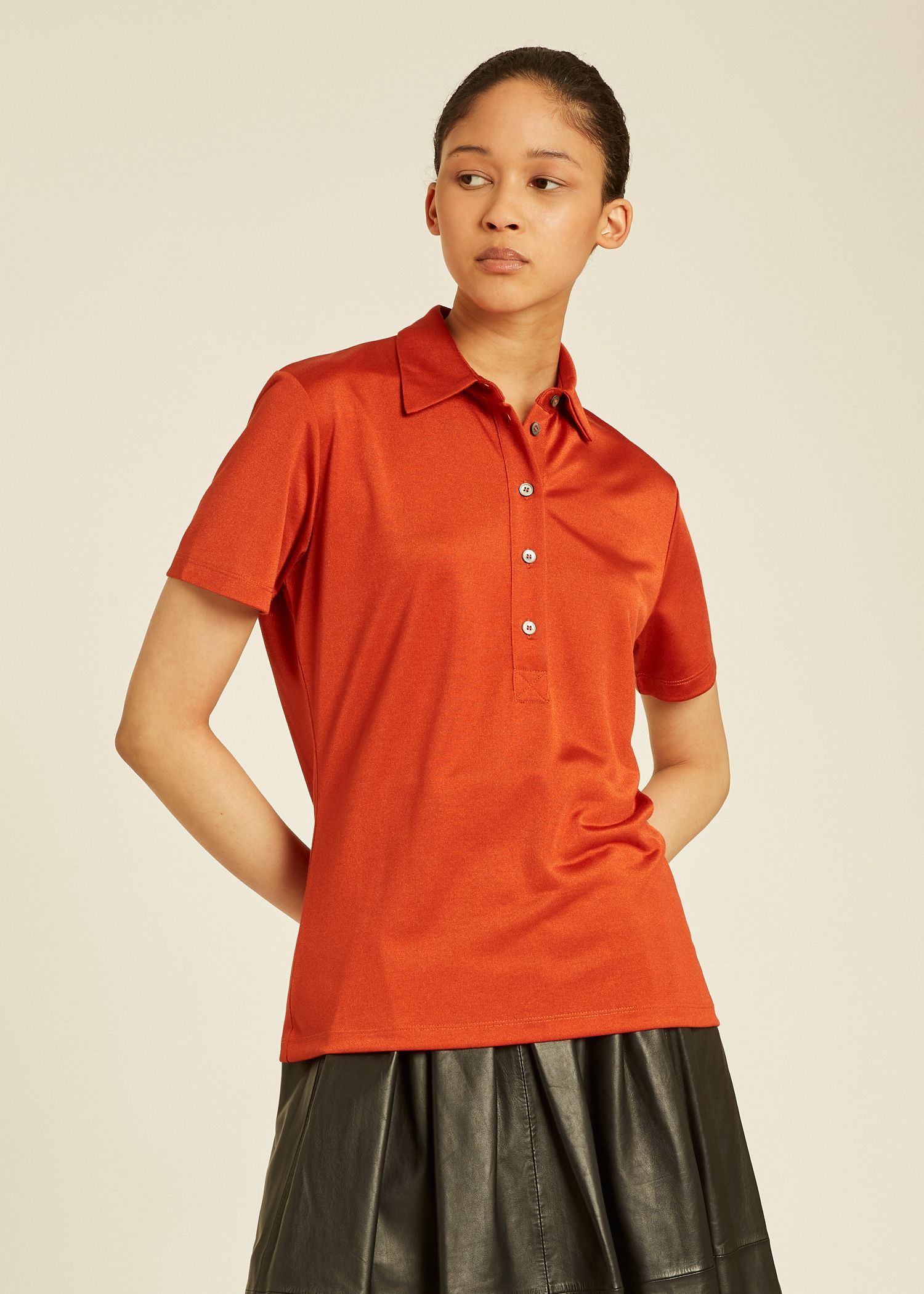 women's button up polo shirts