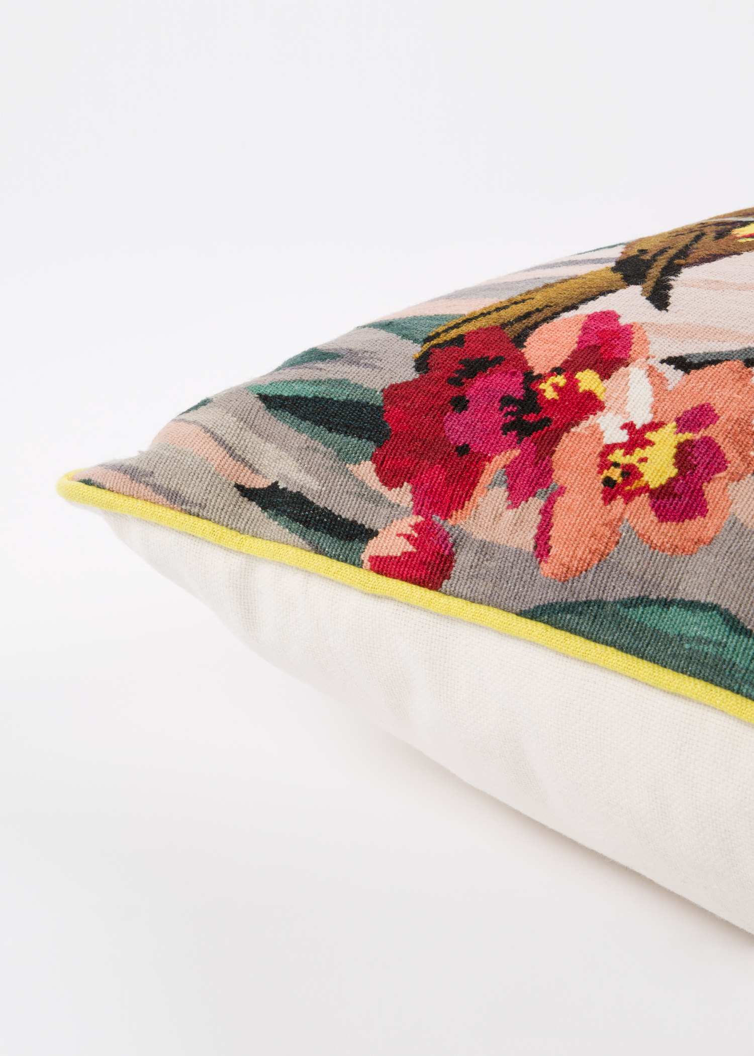 Detail view - Paul Smith For The Rug Company - 'Birdie Blossom' Wool Tapestry Cushion