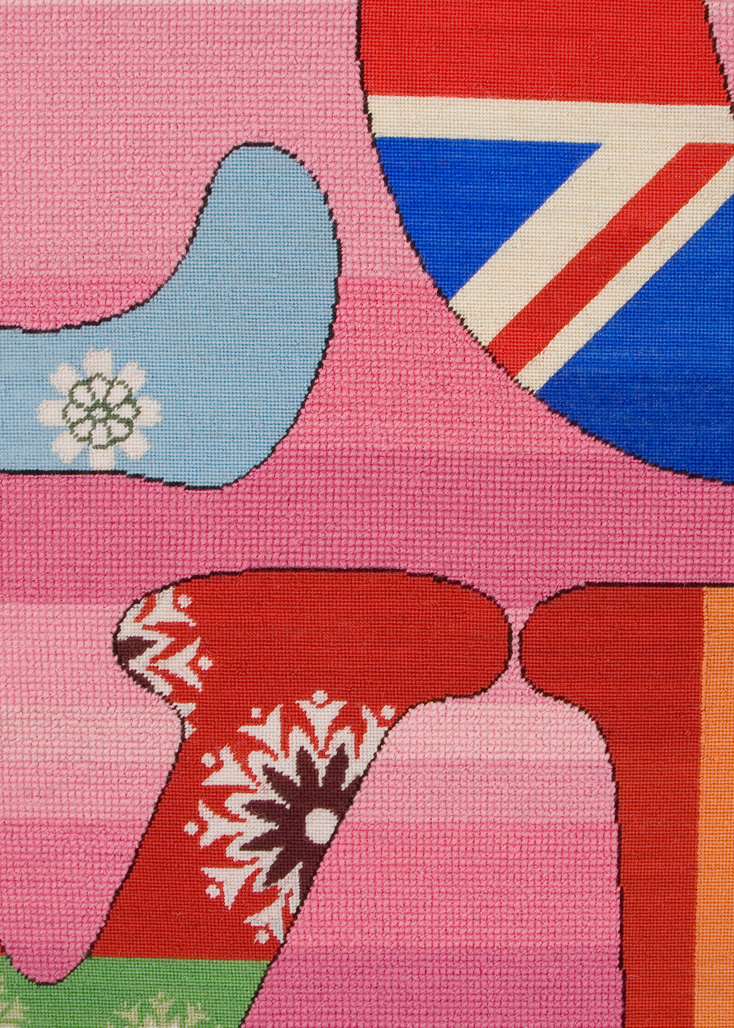 Detail view - Paul Smith for The Rug Company - Pink Love Needlepoint Wallhanging