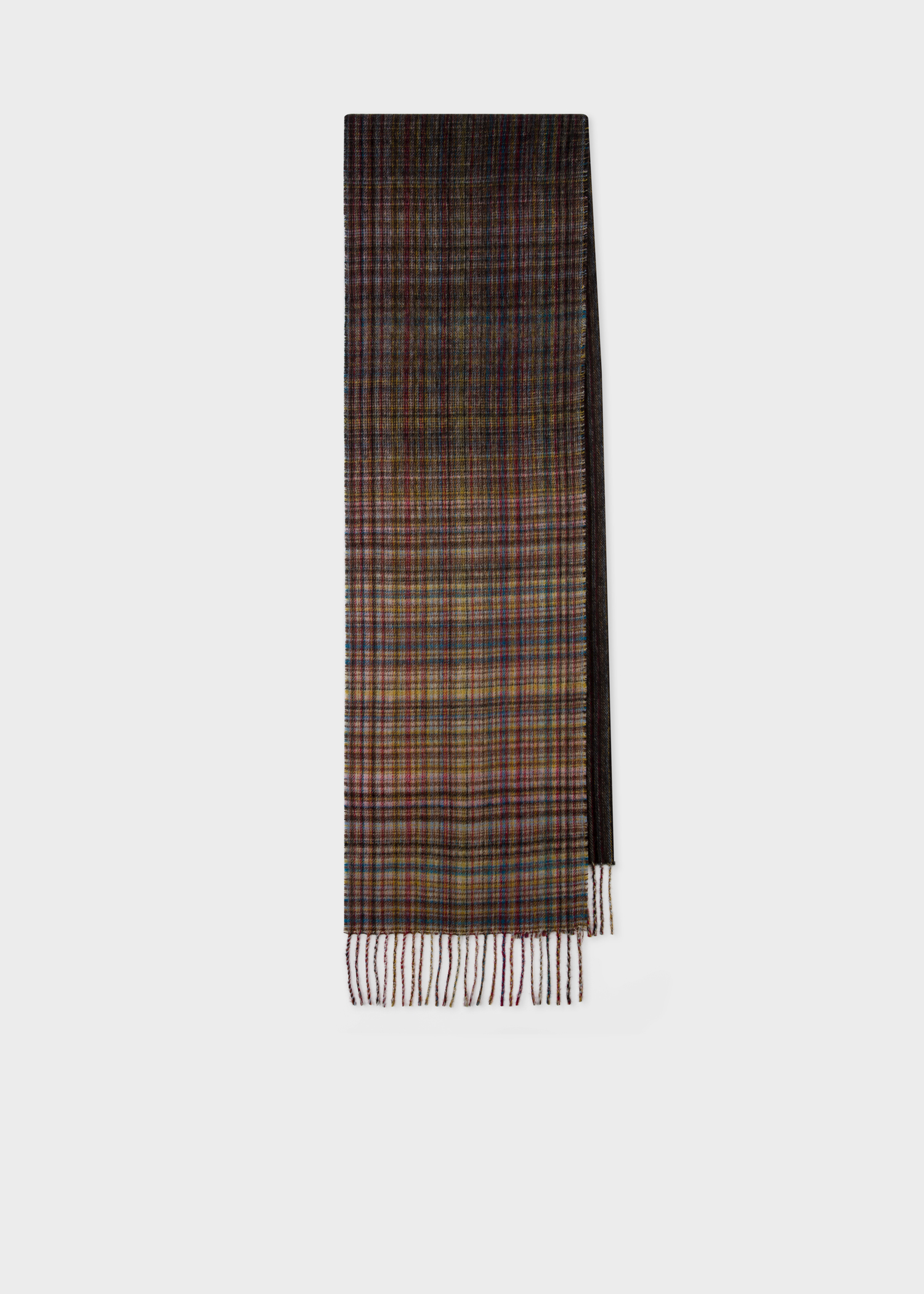 Men's Mixed Signature Stripe And Check Wool Scarf by Paul Smith