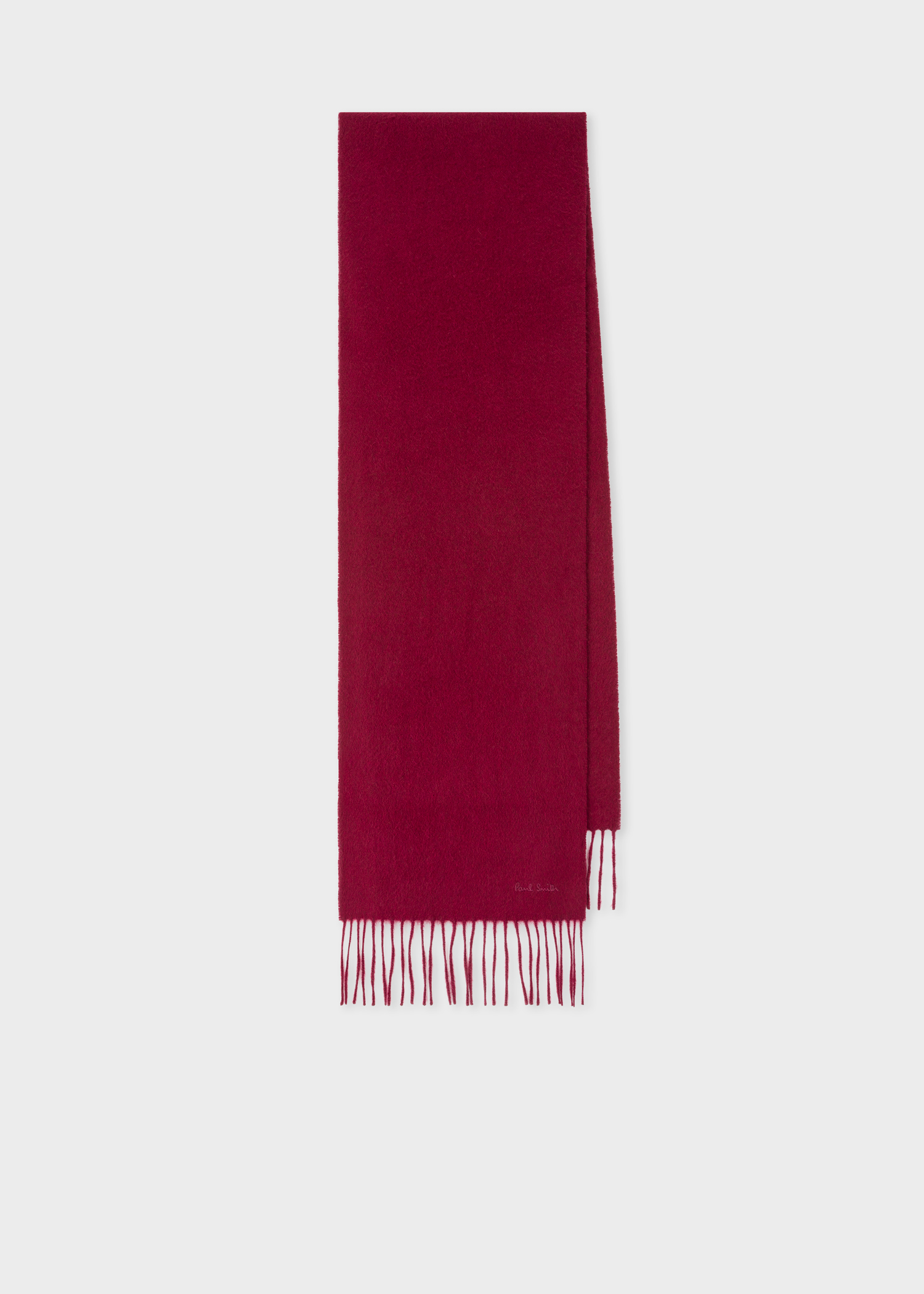 Front view - Burgundy Cashmere Scarf Paul Smith