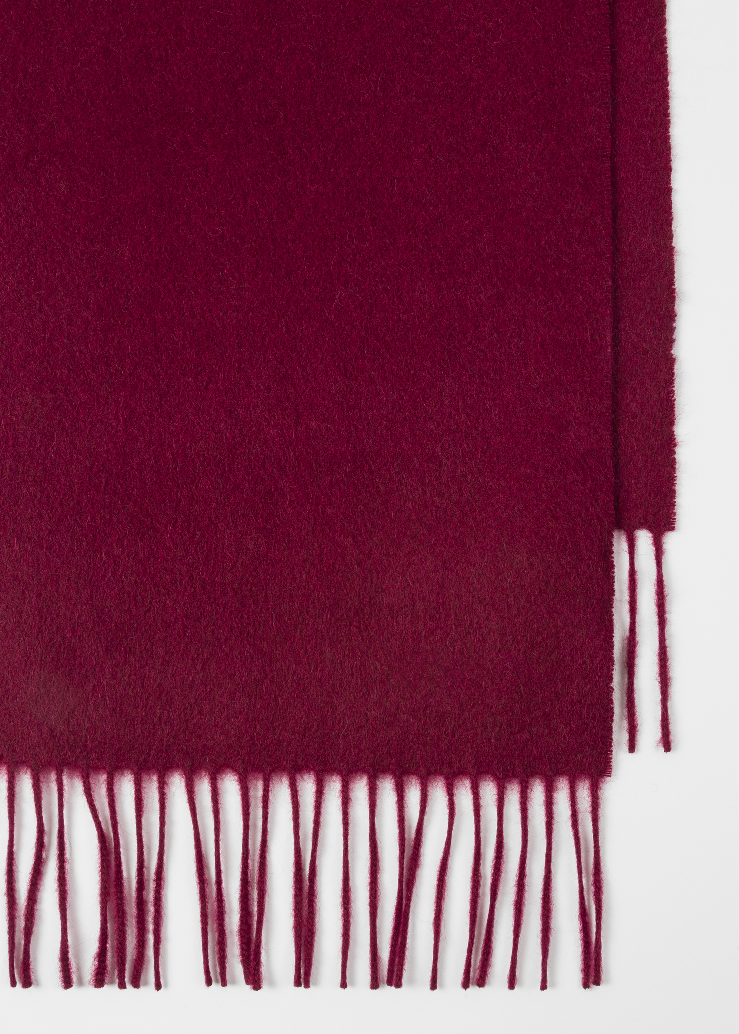 Detail view without logo - Burgundy Cashmere Scarf Paul Smith