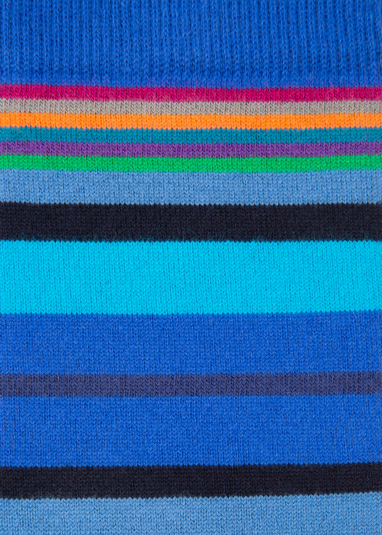 Flat view - Paul Smith For University Of Nottingham - Men's Blue Stripe Cotton Socks 