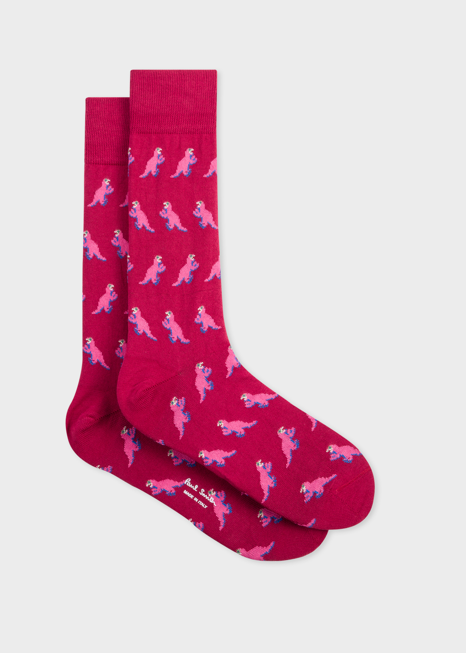 Men's Red Small 'Dino' Motif Socks - Paul Smith