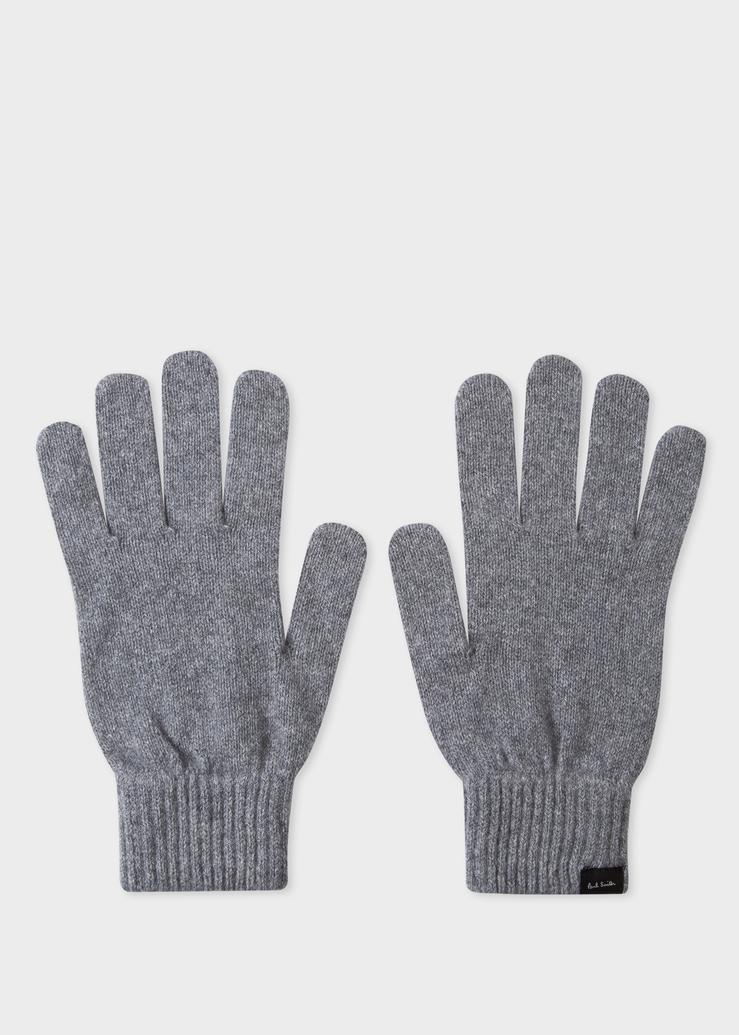 Men's Grey Cashmere And Merino Wool Gloves by Paul Smith