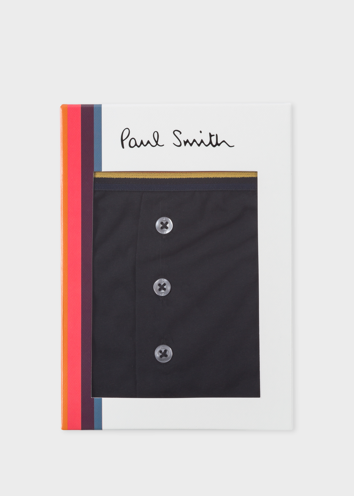 Men's Black Four-Button Boxer Briefs With 'Artist Stripe' Waistband Paul Smith