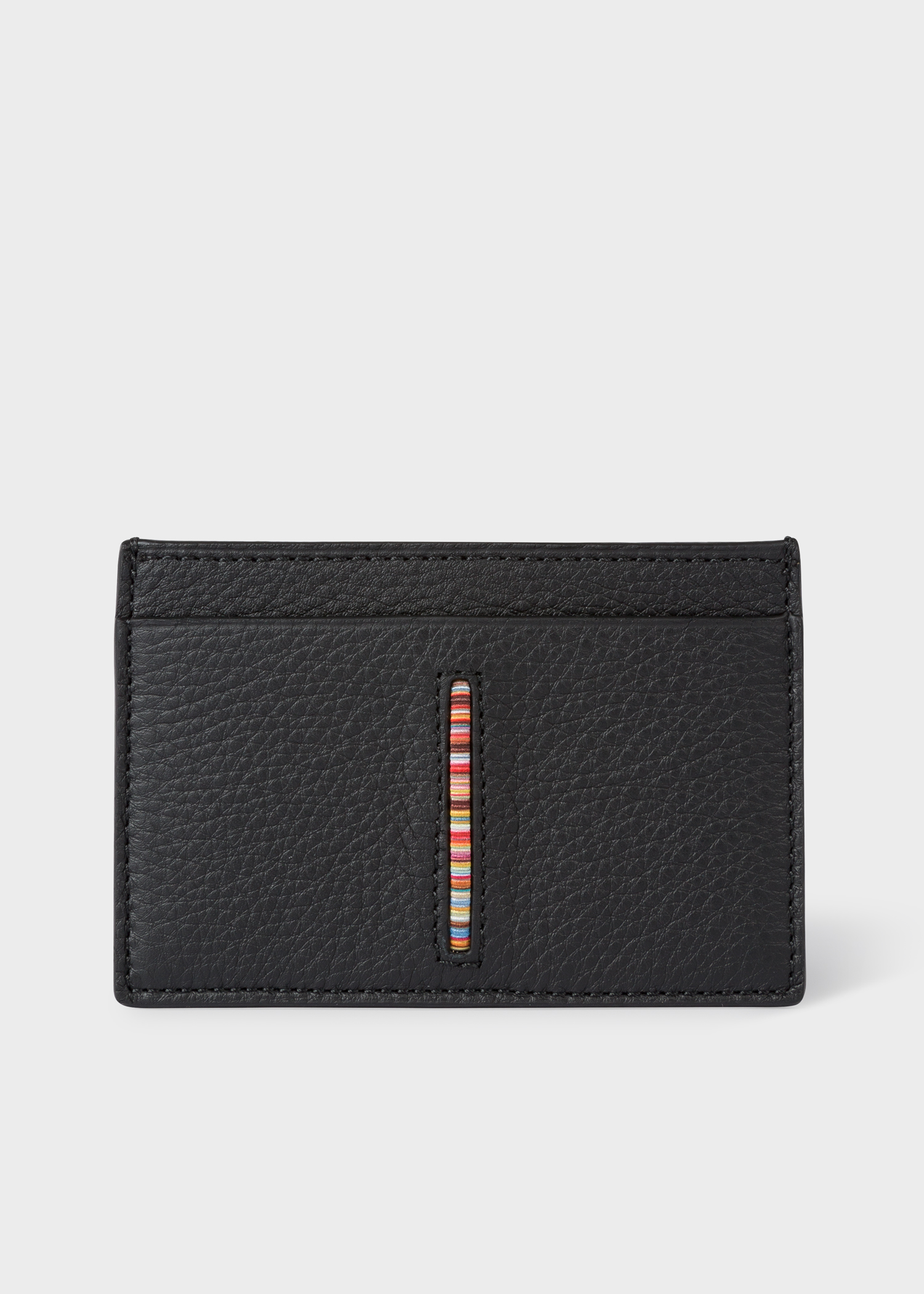 Front view - Men's Black Leather Credit Card Holder Paul Smith