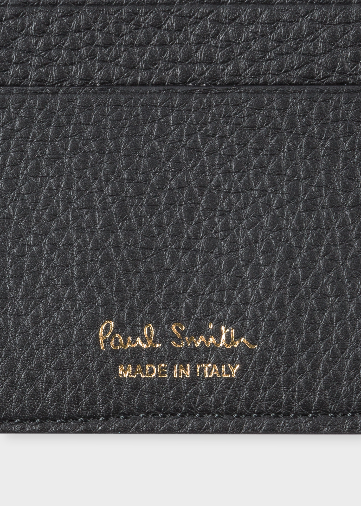Signature view - Men's Black Leather Credit Card Holder Paul Smith
