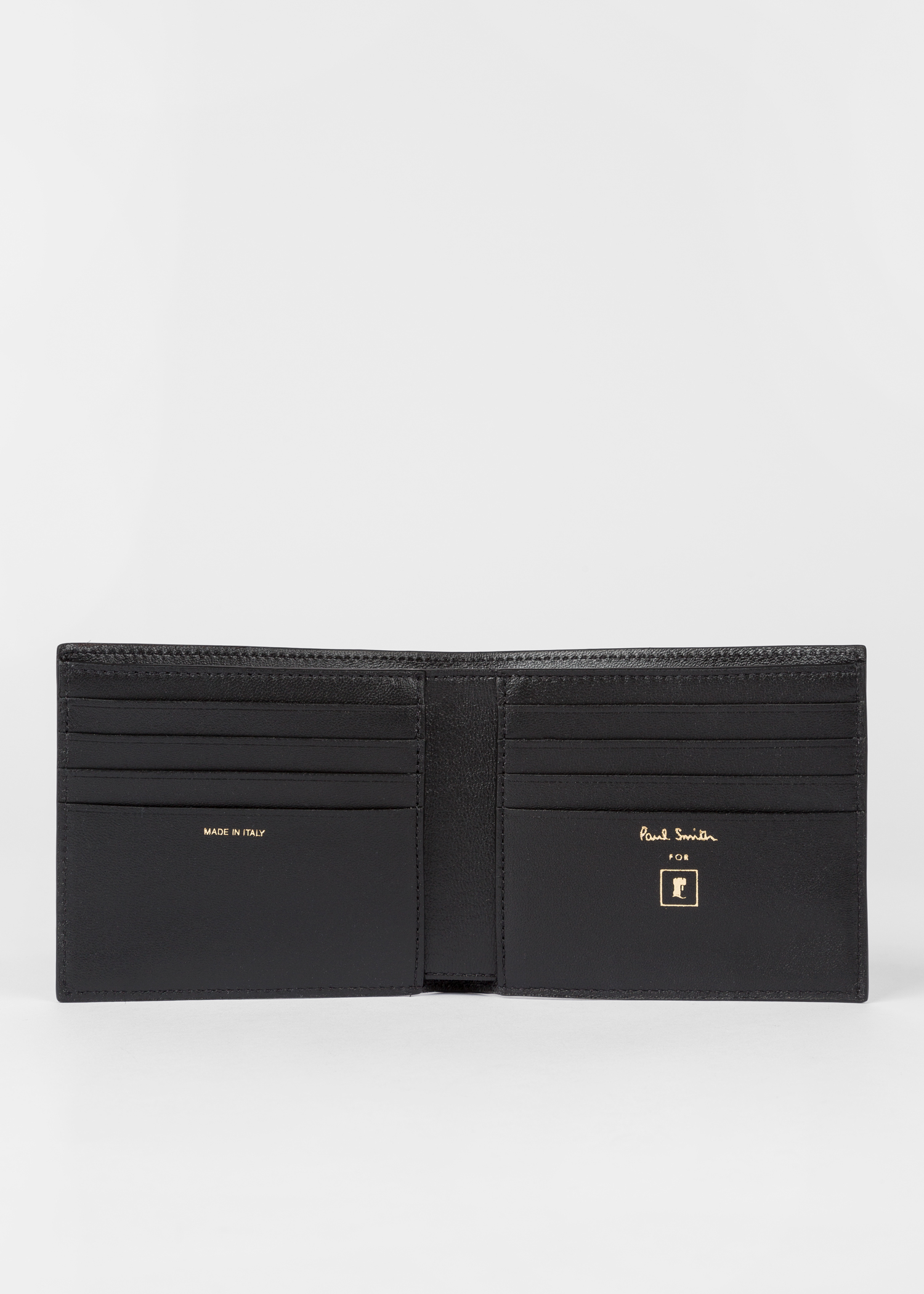 Internal view - Paul Smith For University Of Nottingham - Navy 'Trent Building' Leather Billfold Wallet Paul Smith