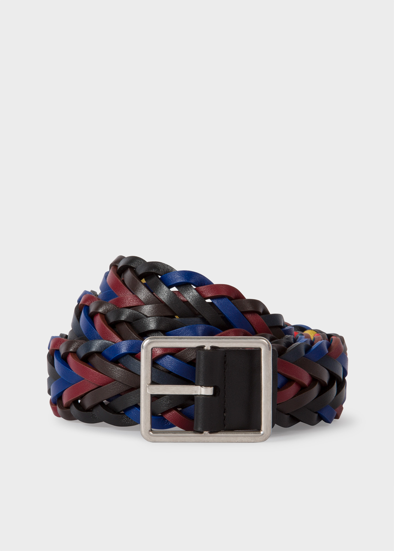 Men's Reversible Plaited Leather Belt by Paul Smith