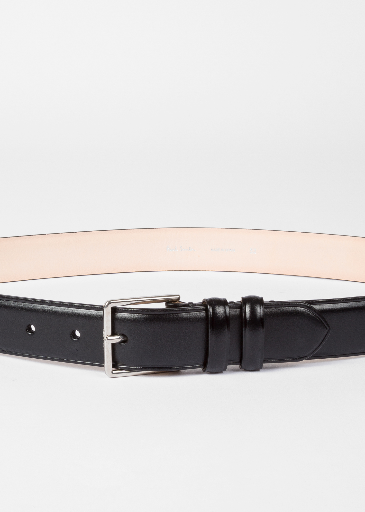 Leather belt with double buckle · Black, Leather · Accessories