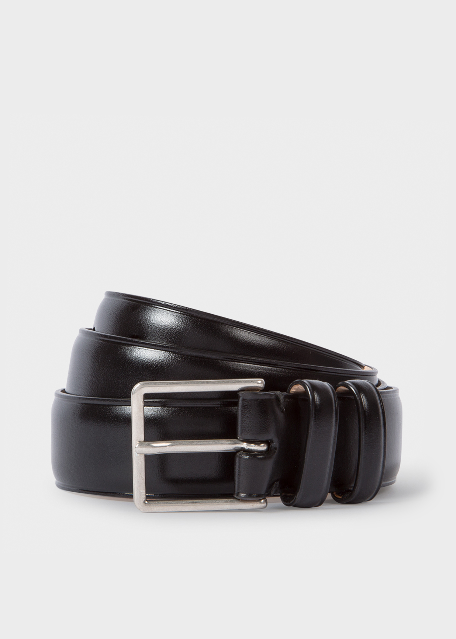 Leather belt with double buckle · Black, Leather · Accessories