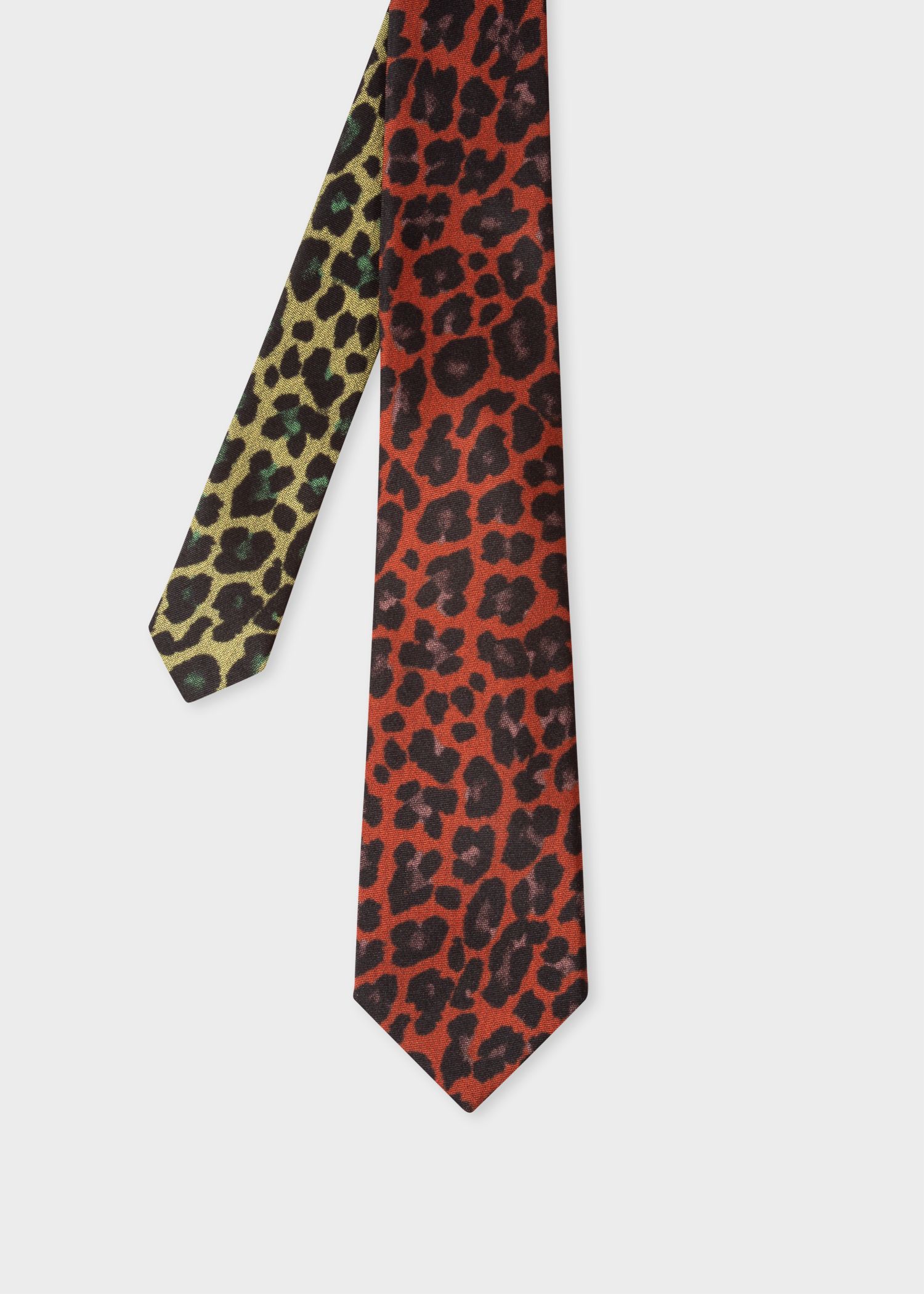Front view - Men's Red Leopard Print Silk Tie Paul Smith