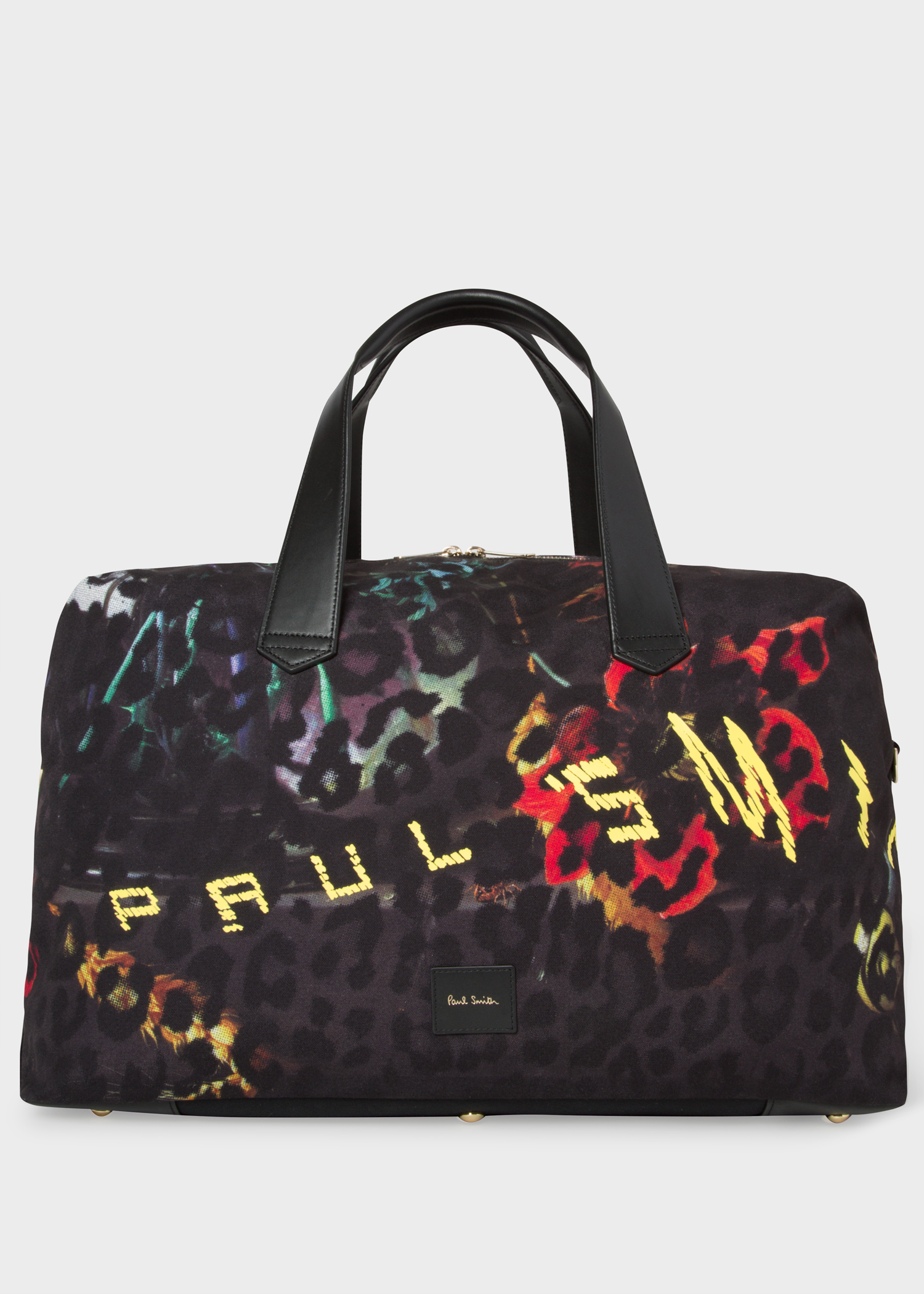 Men S Leopard Mix Print Canvas Weekend Bag Men S Leopard Mix Print Canvas Weekend Bag