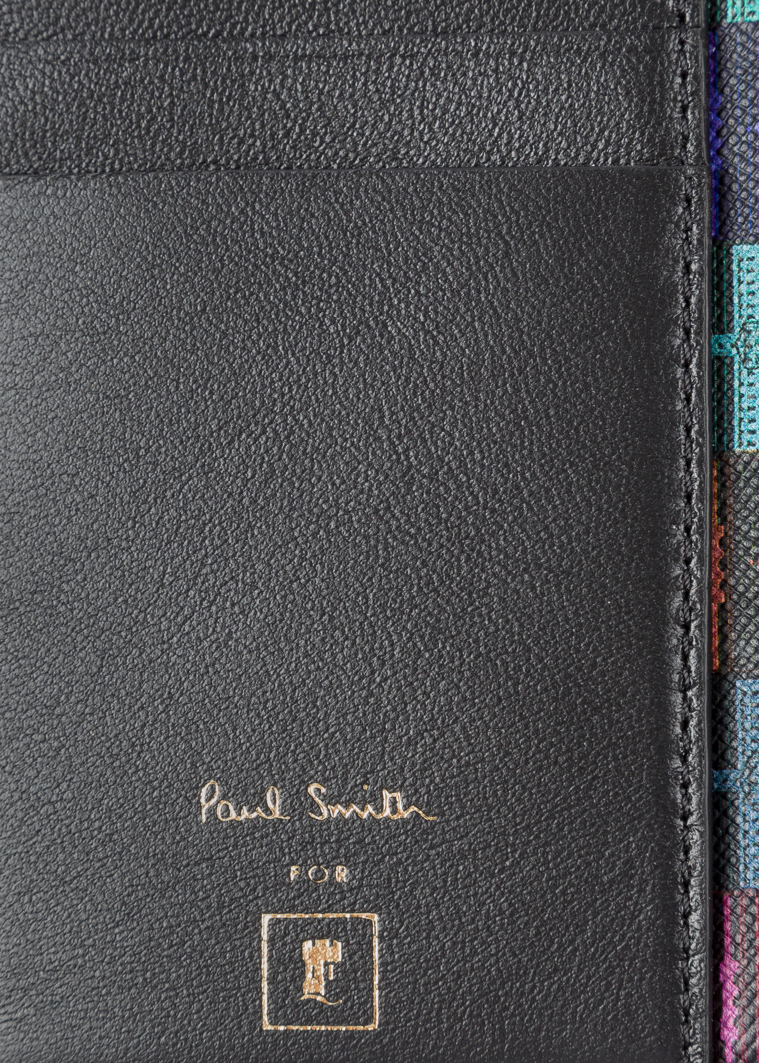 Detail view - Paul Smith For University Of Nottingham - Black 'Trent Building' Leather Zip Pouch Paul Smith