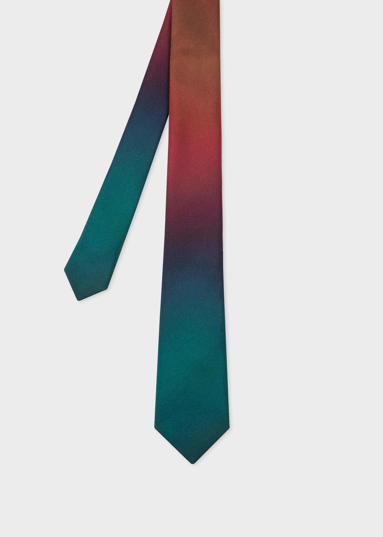 Front View - Men's Multi-Coloured Gradient Narrow Silk Tie Paul Smith