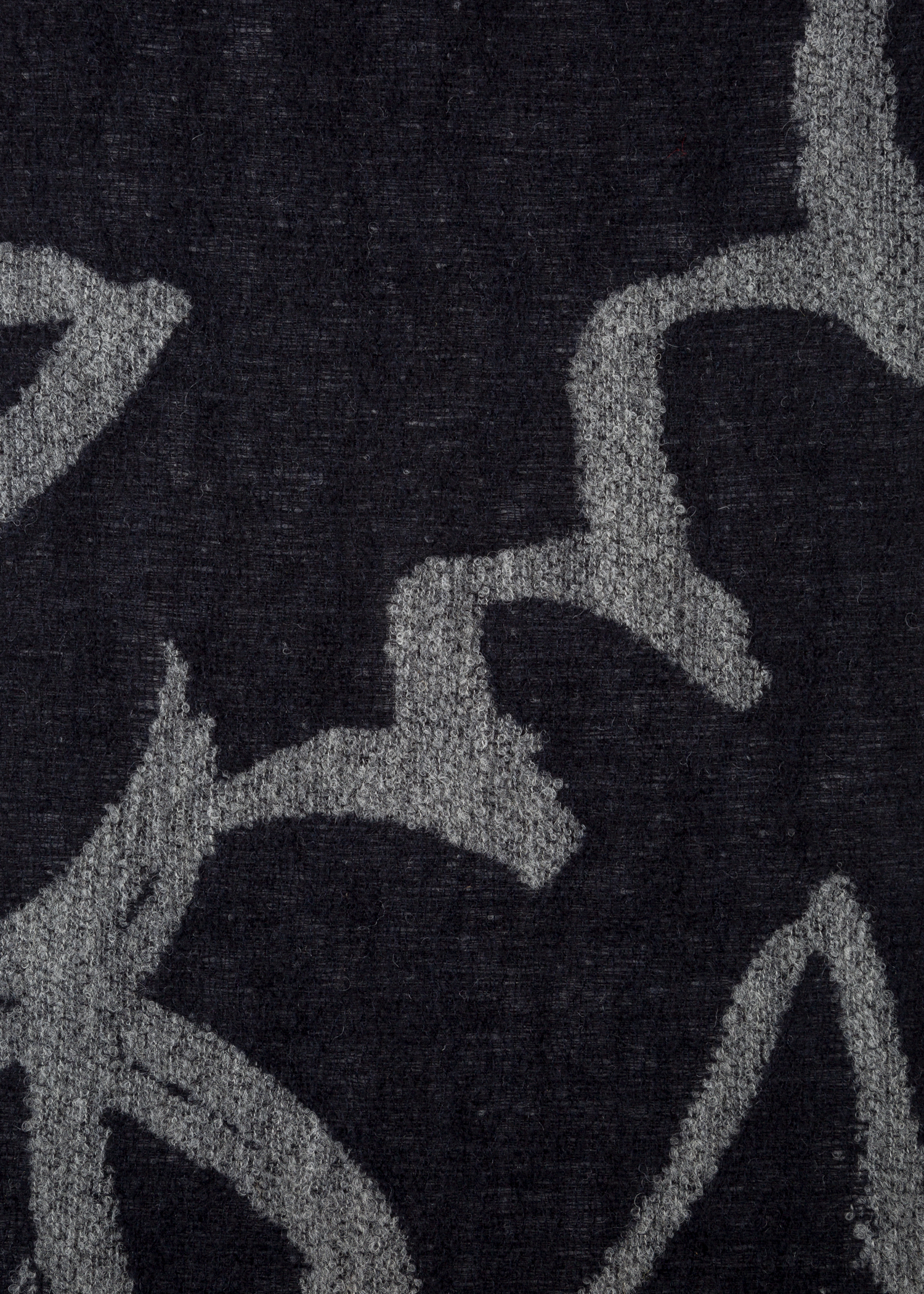 Print view - Men's Black 'Paul's Text' Jacquard Wool-Blend Scarf Paul Smith