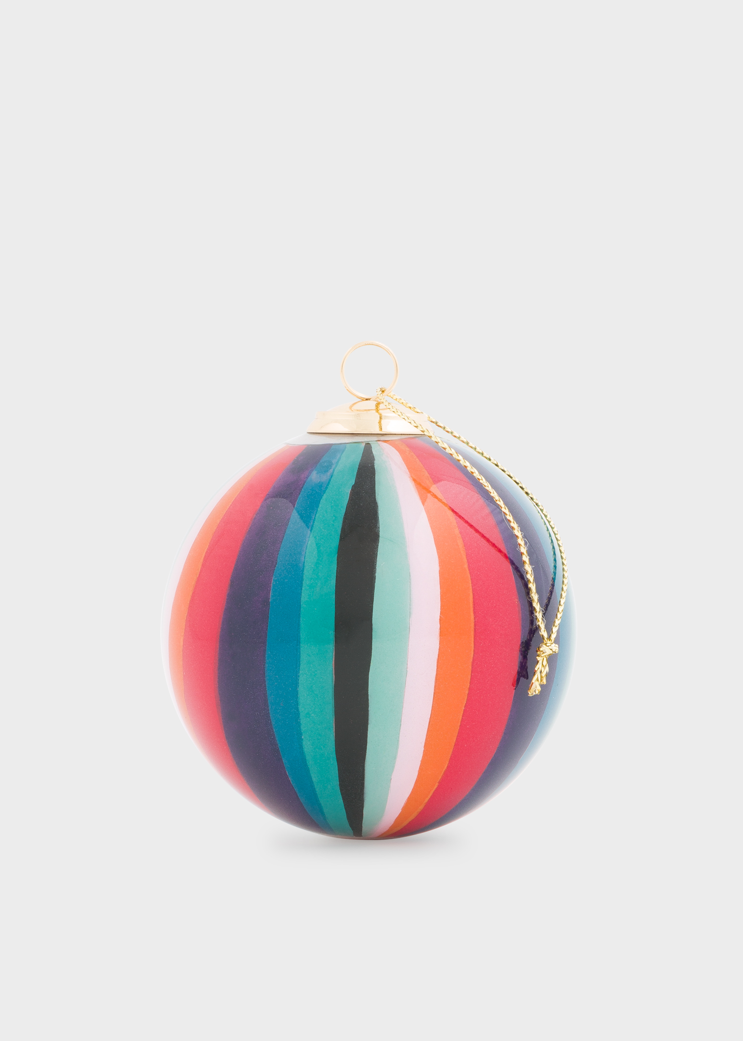 Hand-Painted 'Artist Stripe' Glass Bauble by Paul Smith