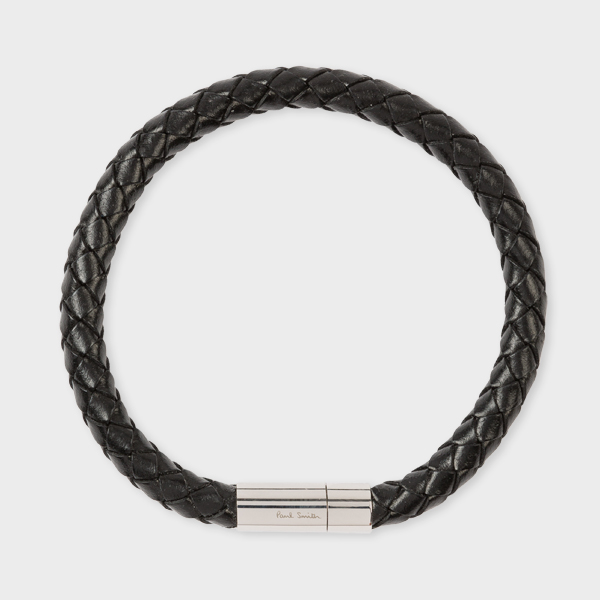 폴스미스 Paulsmith Black Woven Leather Bracelet