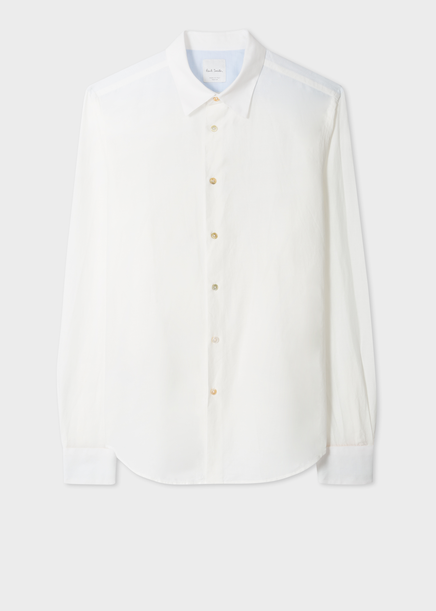 Men's Slim-Fit Off-White Cotton And Linen Shirt - Paul Smith