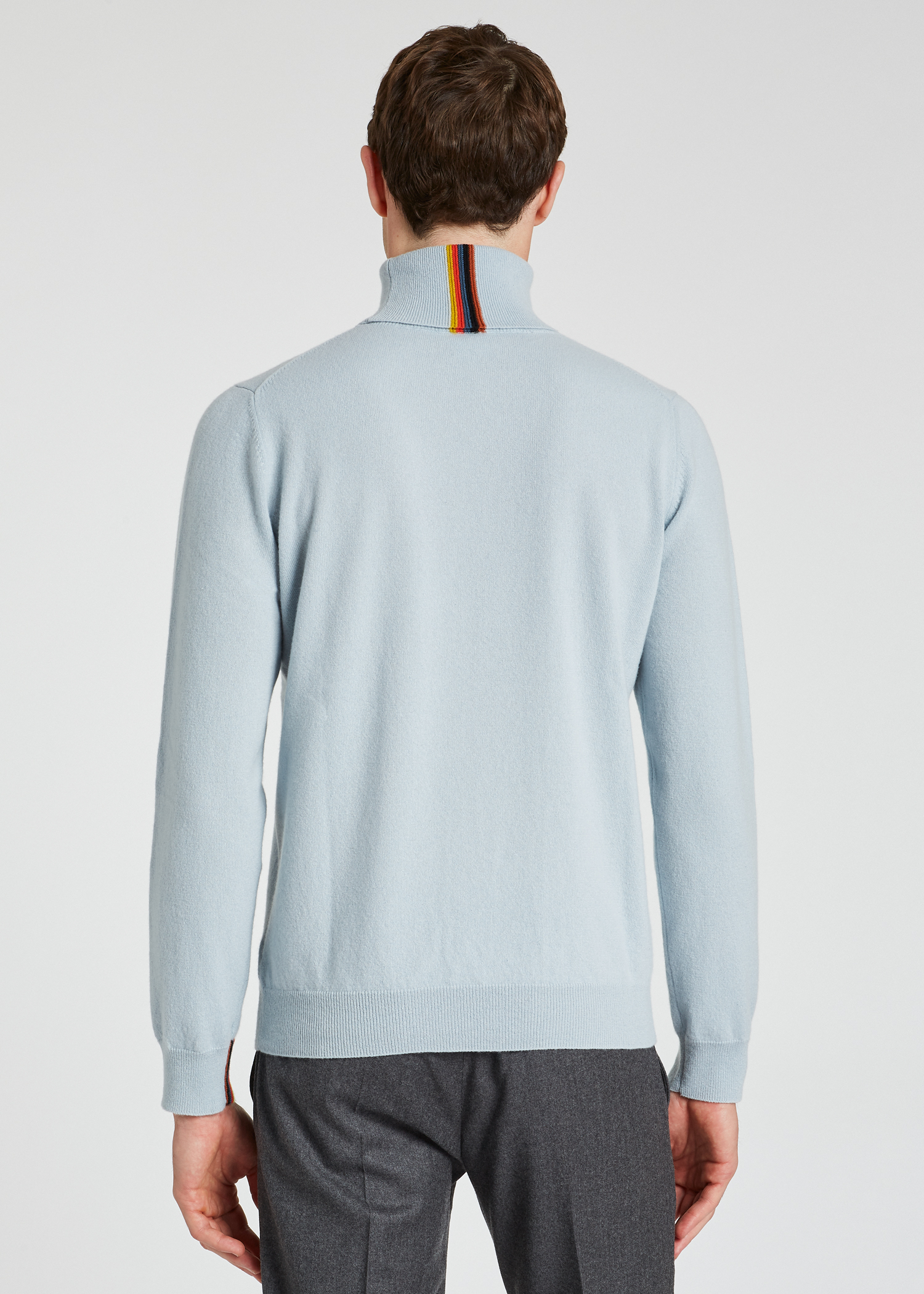 mens light blue roll neck