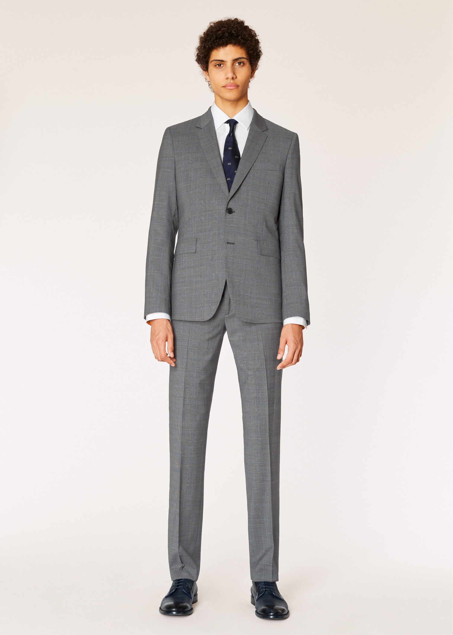 The Kensington - Men's Slim-Fit Grey Check Wool Suit ...