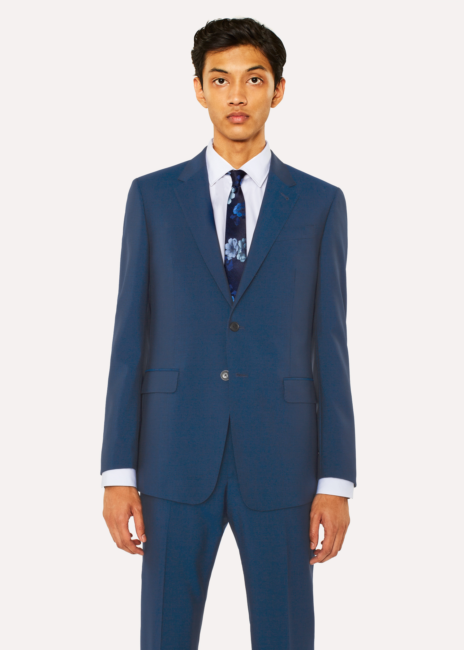 Men's Tailored-Fit Prussian Blue Wool-Mohair Suit - Paul Smith