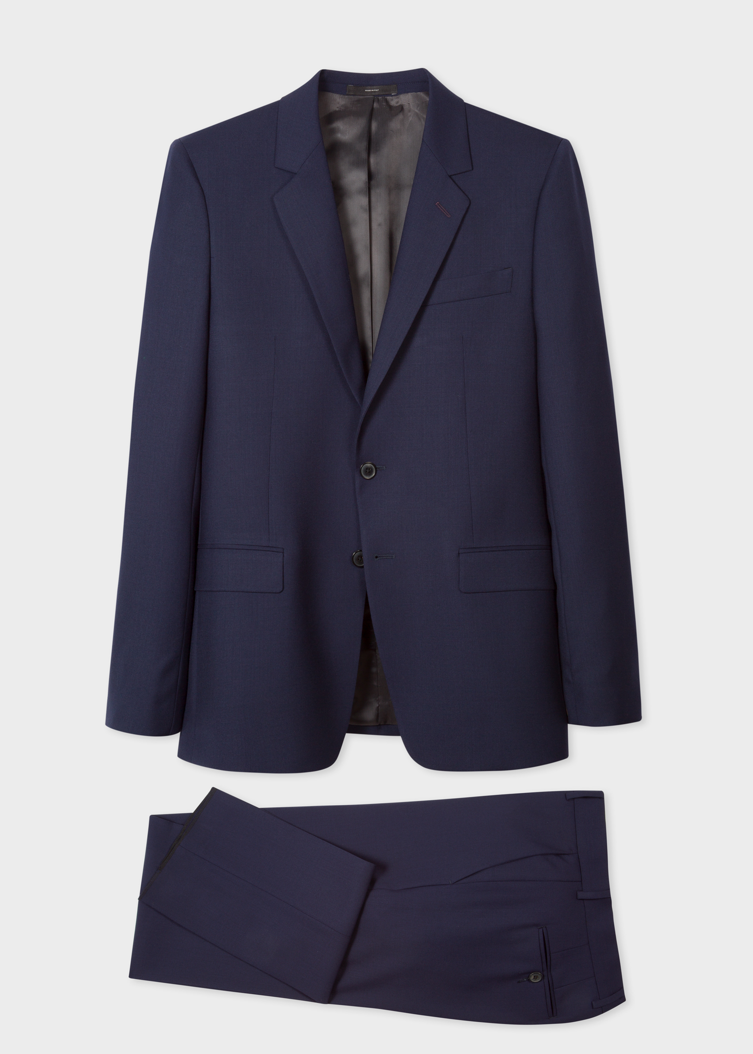 Front view - The Piccadilly - Men's Tailored-Fit Navy Blue Wool Suit 'A Suit To Travel In'