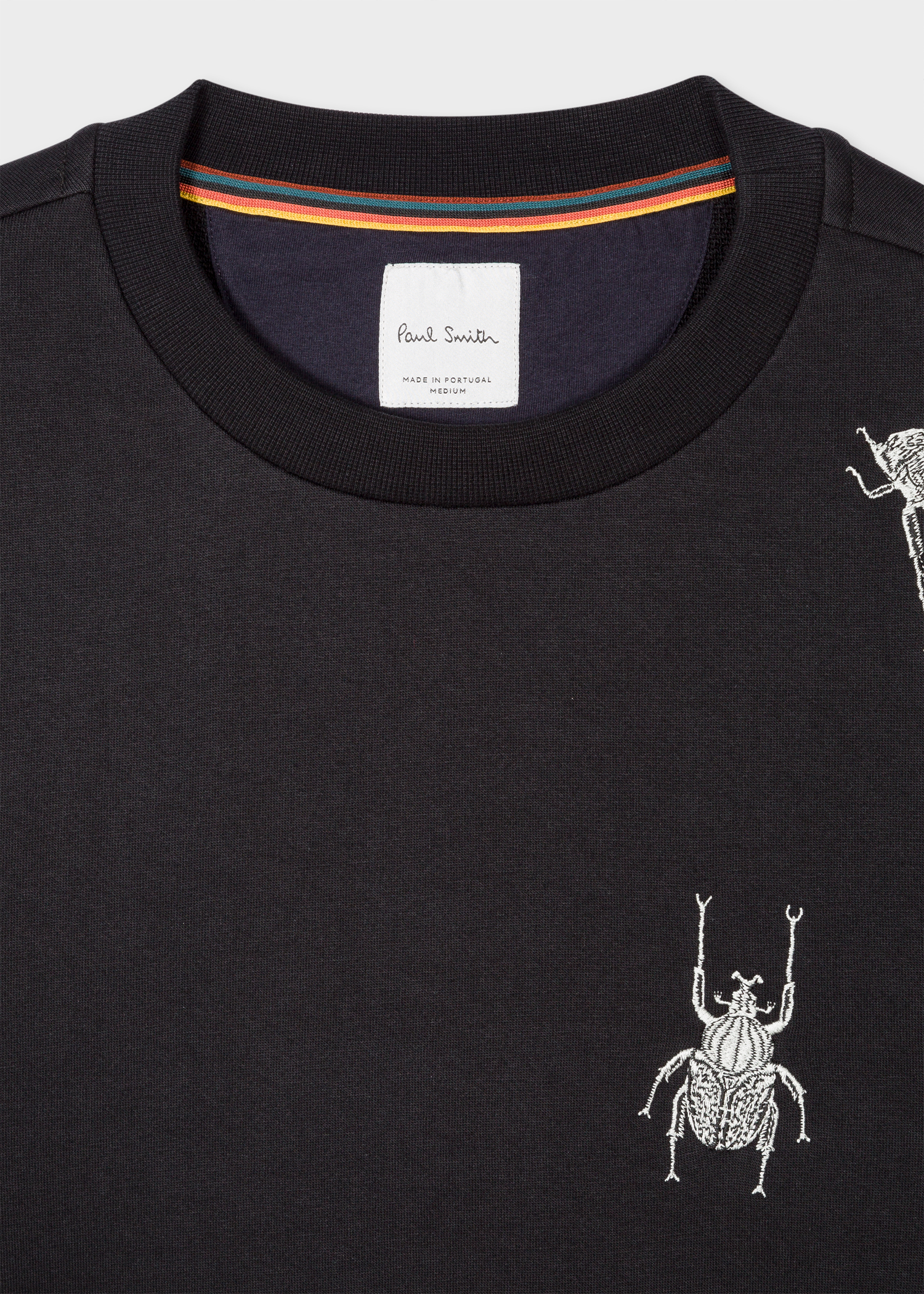 Collar view - Men's Black Embroidered 'Beetle' Sweatshirt Paul Smith