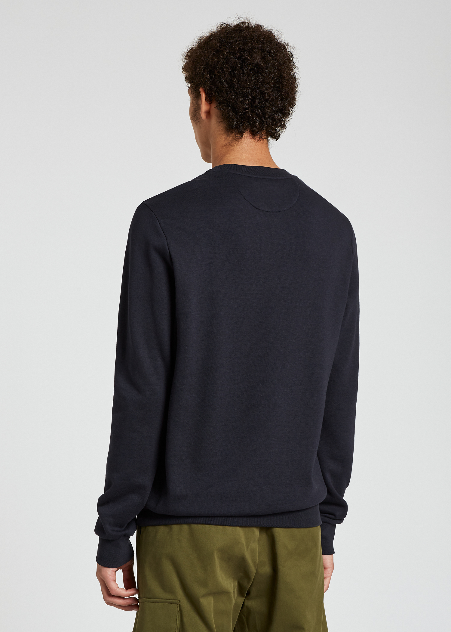 Model Back view - Men's Dark Navy 'Paint Splatter' Sweatshirt Paul Smith
