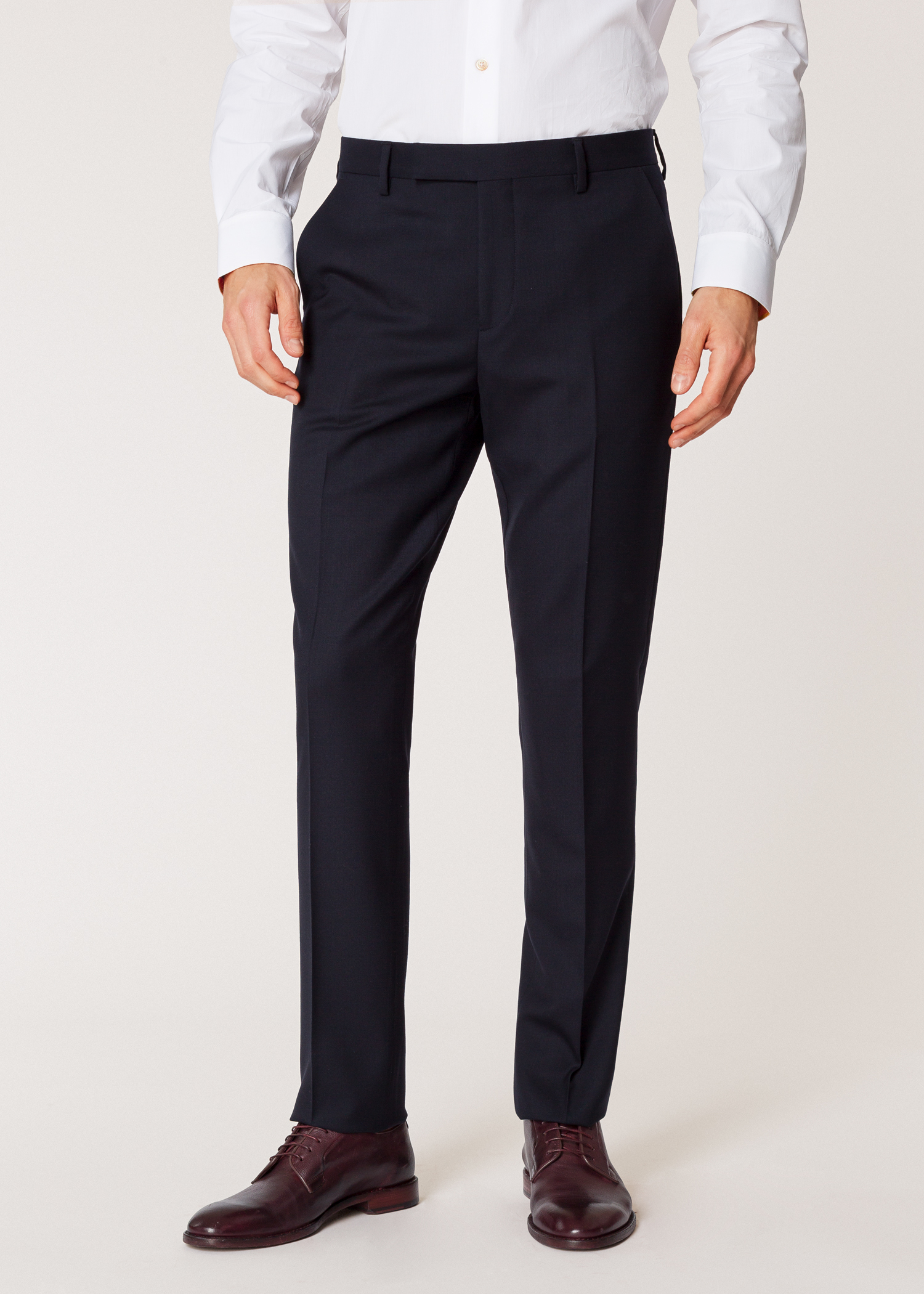 Men's Slim-Fit Navy Wool 'A Suit To Travel In' Trousers - Paul Smith